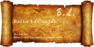 Balla László névjegykártya